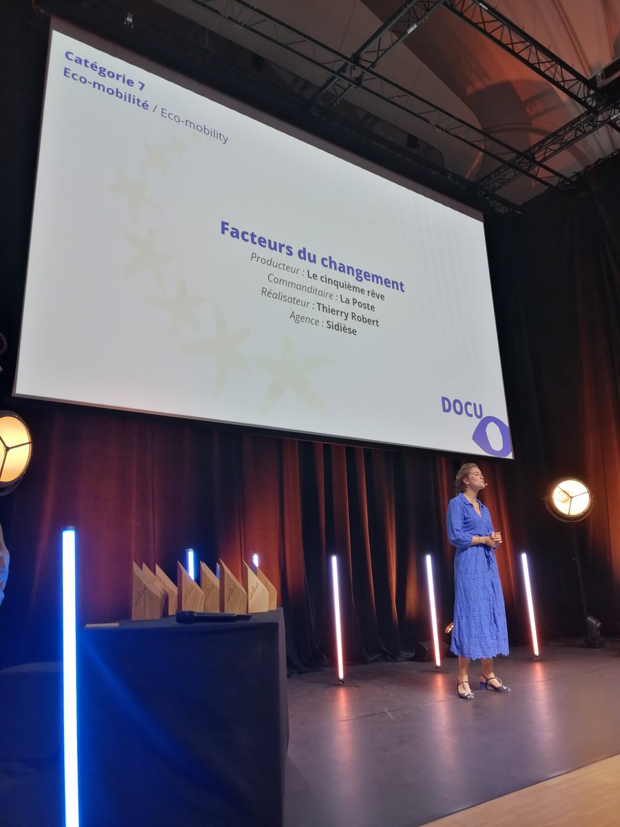 Catégorie 7: le prix OR est remis au film "Facteurs du changement" de la competition DOCU #DGA23 #LaPoste