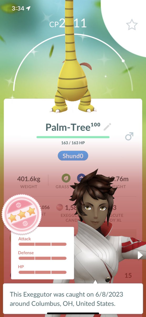 GuarCristian's tweet photo. Yeii Shundo Palm Tree 🌴💯✨🙏

#Shundo #ShinyExeggutor #PokemonGO #ShundoExeggutor https://t.co/lrucPt2CDV