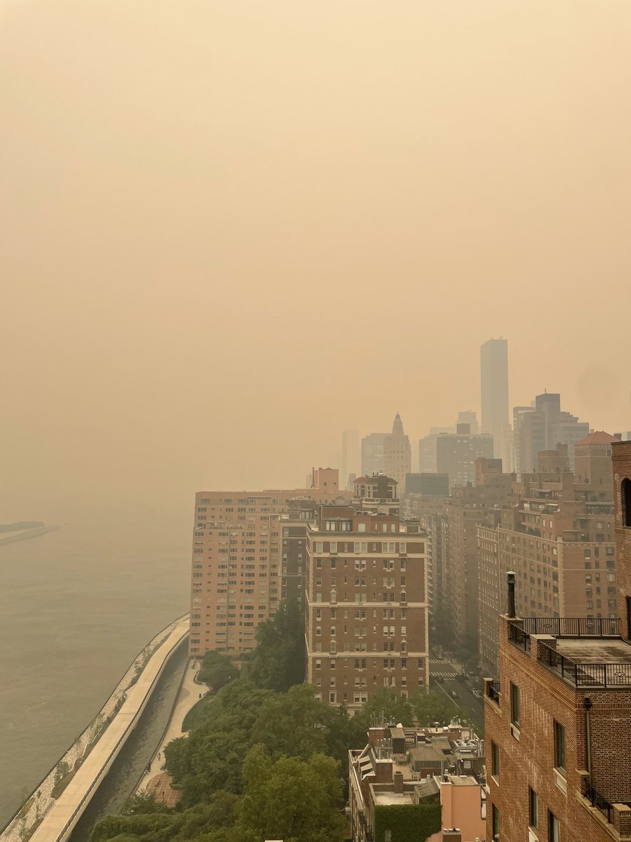 Fires across Canada, due to extreme dry conditions, filled NYC skies with smoke this week. This is just one recent example of the impacts of #ClimateChange. Interested in a career that fights climate change? Learn more about open positions at #ENPG: buff.ly/41NMYbF