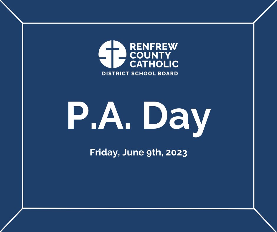 ✨Reminder: Tomorrow, Friday, June 9th is a P.A. Day for all RCCDSB students. ✨
Enjoy the long weekend!