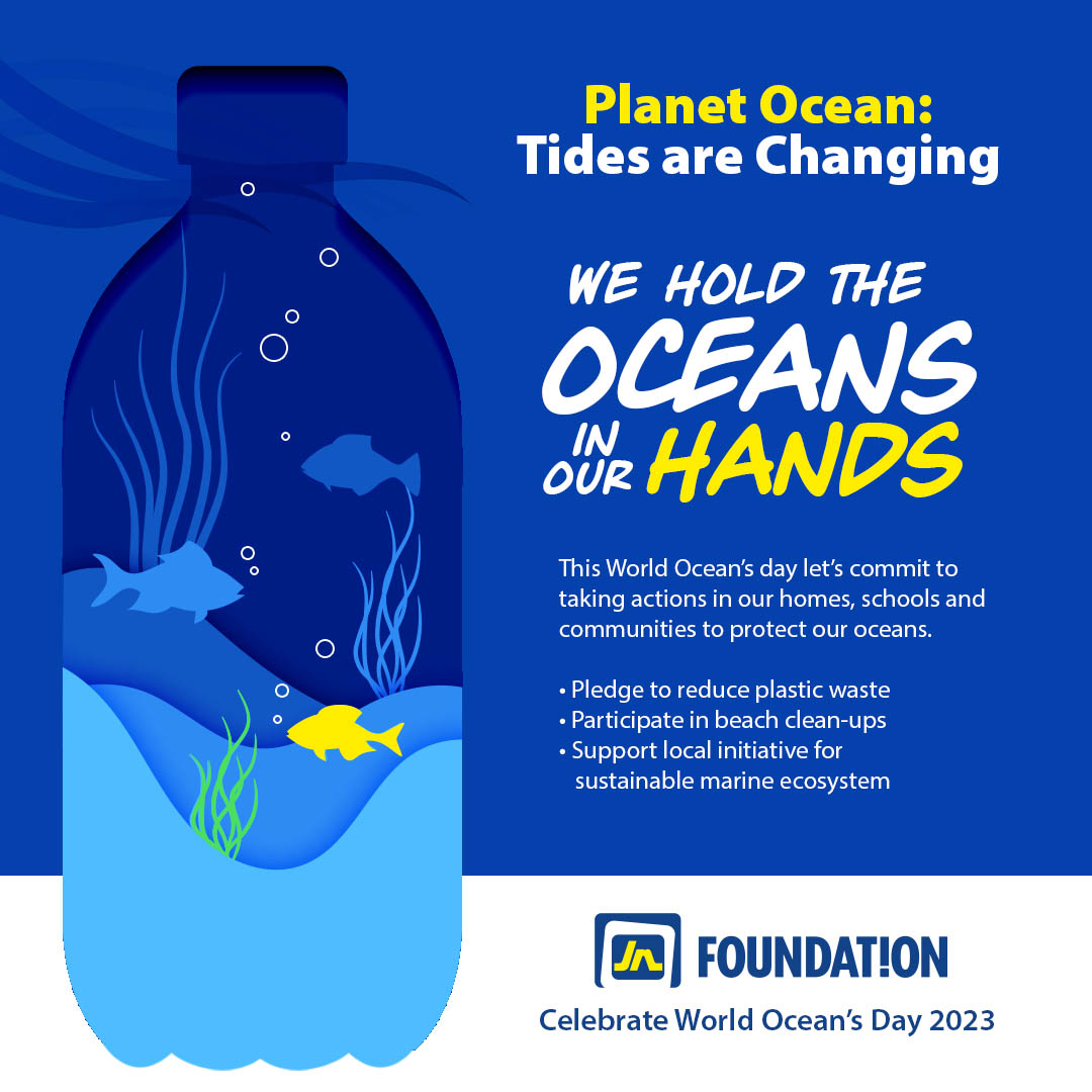 Today we celebrate World Ocean’s Day under the theme “Planet Ocean: Tides are Changing”. Let us do our part to protect the world’s ocean by taking ACTION in our homes, schools and communities. #WorldOceanDay #tidesarechanging