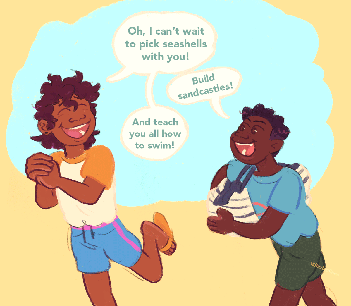fizzledlines's tweet image. While the squad is stuck in the Human Realm, Camila decides to take them all to the beach!
Luz has it planned out, but she might&apos;ve overlooked a little detail... 😳☀️✨#lumity #TheOwlHouse  1/2