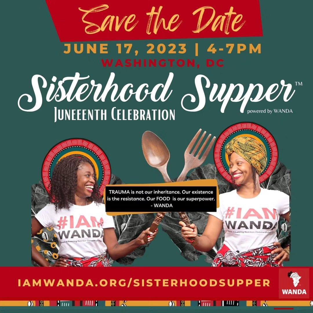 <a href="/S_Crawford007/">Sharece Crawford©™</a> Congratulations @tambraraye <a href="/IamWANDAorg/">WANDA</a> on your 3rd Annual #SisterhoodSupper at the <a href="/dc_greens/">DC Greens</a> #Ward8 Well. 

Register for free at iamwanda.org/sisterhoodsupp… and bring your sister friends.

#Juneteenth #blackwomen #sisters #food #nutrition #FoodSafety #FoodJustice 🥕