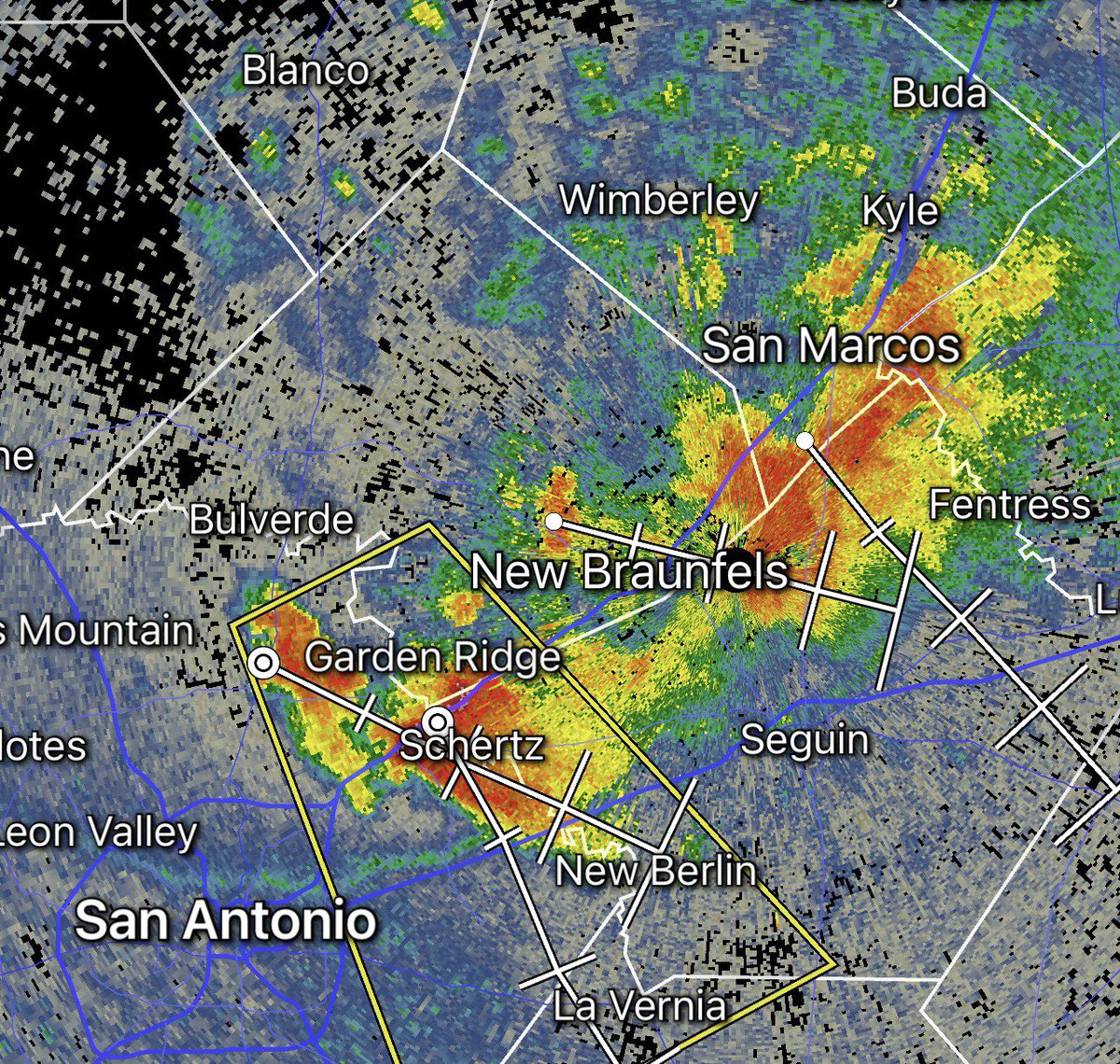Severe Thunderstorm Warning for Southwestern Guadalupe, northwestern Wilson, eastern Bexar and south central Comal counties until 3:15. Storms moving southeast at 30 mph.