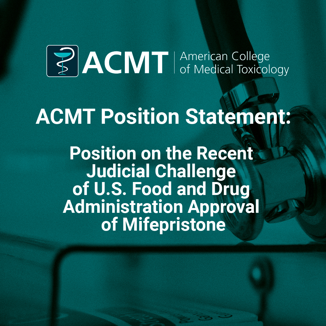 🚨bit.ly/acmt-mifeprist…🚨ACMT Position on the Recent Judicial Challenge of U.S. Food and Drug Administration Approval of Mifepristone 🧵 @toxicologist12 @TonyPizon @ZiadKazzi @louisekao44 @kavitababu
