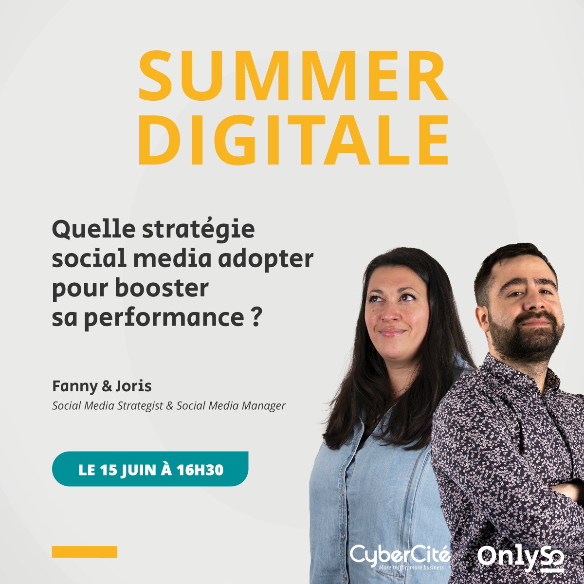 #SummerDigitale | J-7 pour faire briller votre #stratégiesocialmedia ✨ !

⏱ En 45 minutes, Fanny et Joris vous présenteront, à travers des exemples concrets, 3 prérequis pour booster vos performances sur les #réseauxsociaux !

Infos et inscriptions 👇🏼 
cybercite.fr/evenements/web…