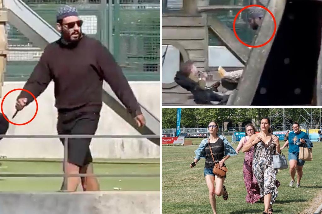 nypost's tweet photo. Harrowing video shows Syrian refugee stabbing kids in French playground, including tot in stroller https://t.co/kM2PCNY1EB https://t.co/XYCgwKQZEw