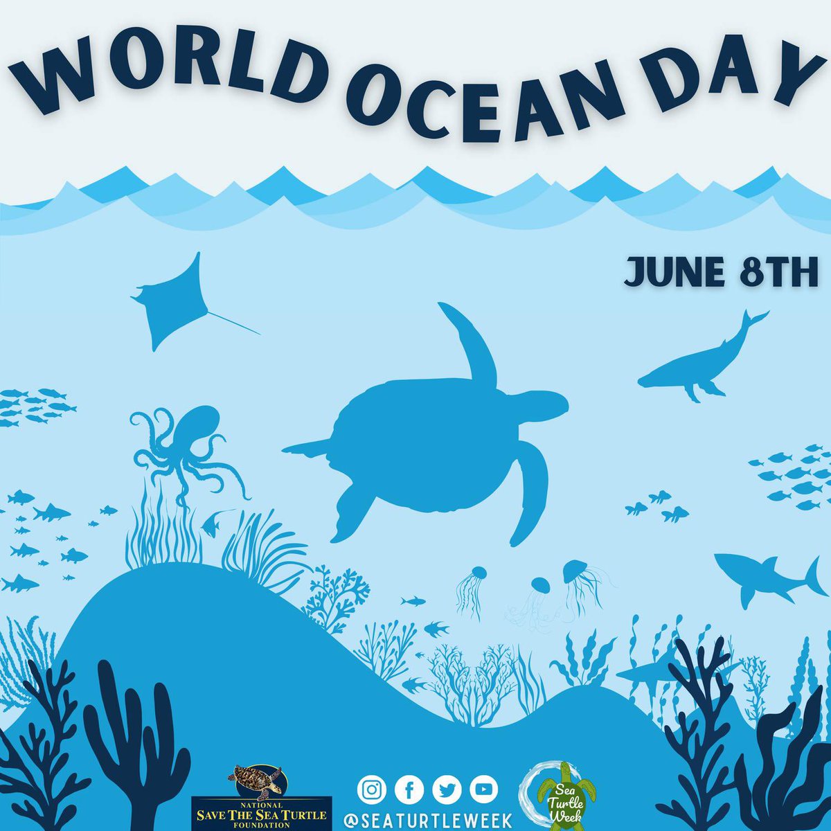 Welcome to the best week of the year - Sea Turtle week!

To start off, the first day is @WorldOceanDay

Learn more and find great info on saving the ocean, fun events, and more at worldoceanday.org 
#WorldOceanDay #Protect30x30 #OceanClimateAction #SeaTurtleWeek