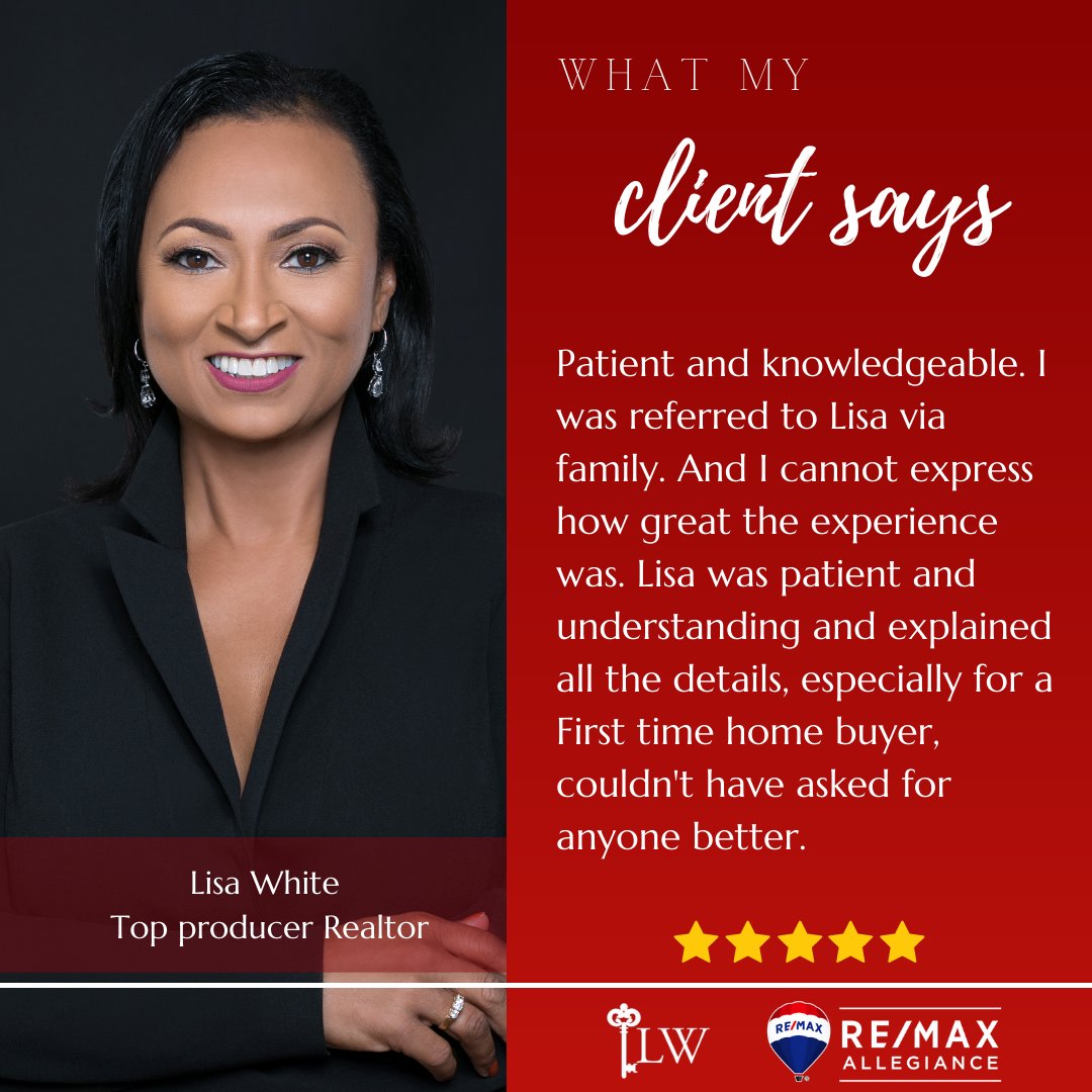 Thrilled to share our client's feedback and experience! 🎉
#clientreview  #review #testimonial  #clientfeedback #happyclient  #happyclients  #clientappreciation #reviews #clientreviews   #lisaewhite #mdhomes, #remaxallegiance, #homesforsale, #remaxhustle, #ownitwithlisawhite