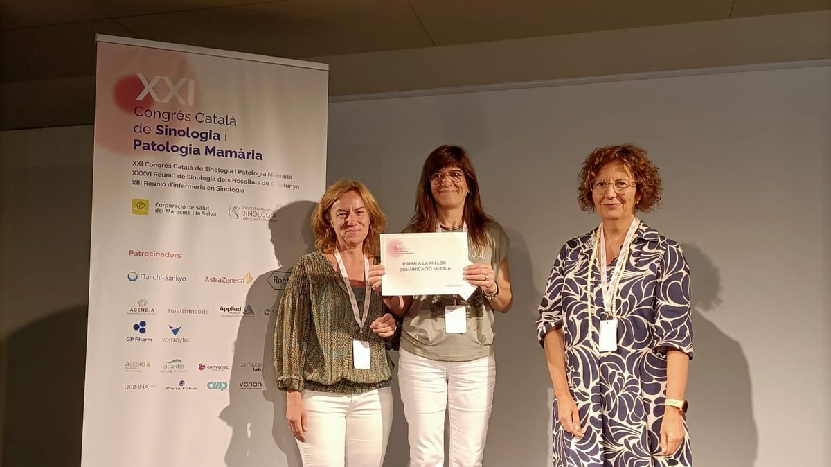 CorpoSalutMS's tweet photo. Punt i final al #CCSPM23 amb l'entrega de premis a la millor comunicació mèdica i d'infermeria. 
👉Millor comunicació mèdica 'Càncer de mama: del quiròfan a la consulta' de Charo Paz del servei d'A. Patològica de la @CorpoSalutMS, autora principal. Felicitats! https://t.co/trAqobfjCx