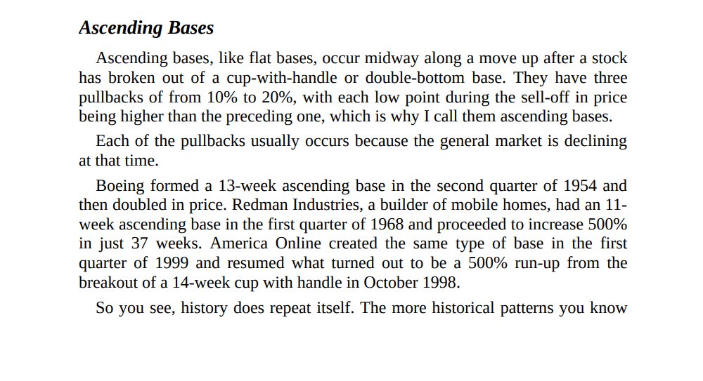 N4irit's tweet photo. #OKPLA very reminiscent of the Ascending Bases formation characteristics, as observed by William O'Neil in his evergreen classic, How To Make Money In Stocks. Here is an excerpt from the book along with an example of the pattern as is in the book. https://t.co/CdFHjOu4uy