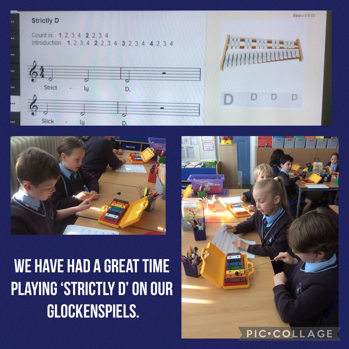 Music
 We extended our musical knowledge by learning about the stave, bars, bar lines,  and how to identify the time signature of a piece of music. We also learned about the duration of different notes. Finally, we enjoyed playing ‘Strictly D’ - we were amazing!
#MabsMusic3