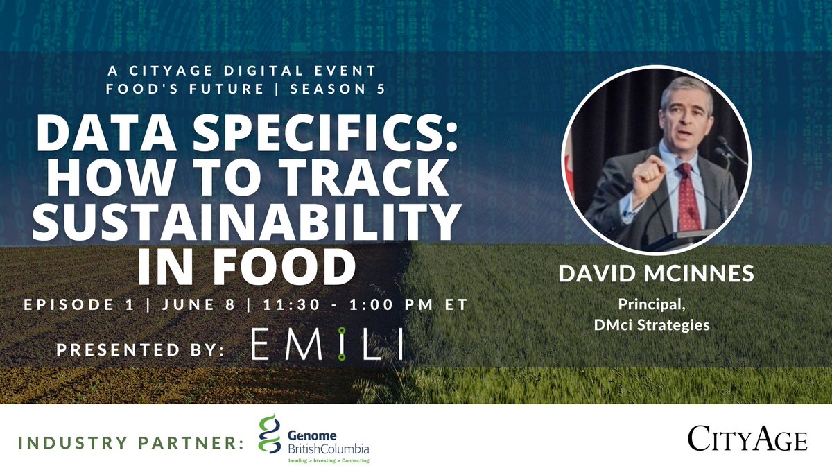 Looking forward to being part of a dynamic session of speakers including @ChrisBunio @DeborahJWilson @mahoneybrenna about tracking food sustainability soon... @CityAge