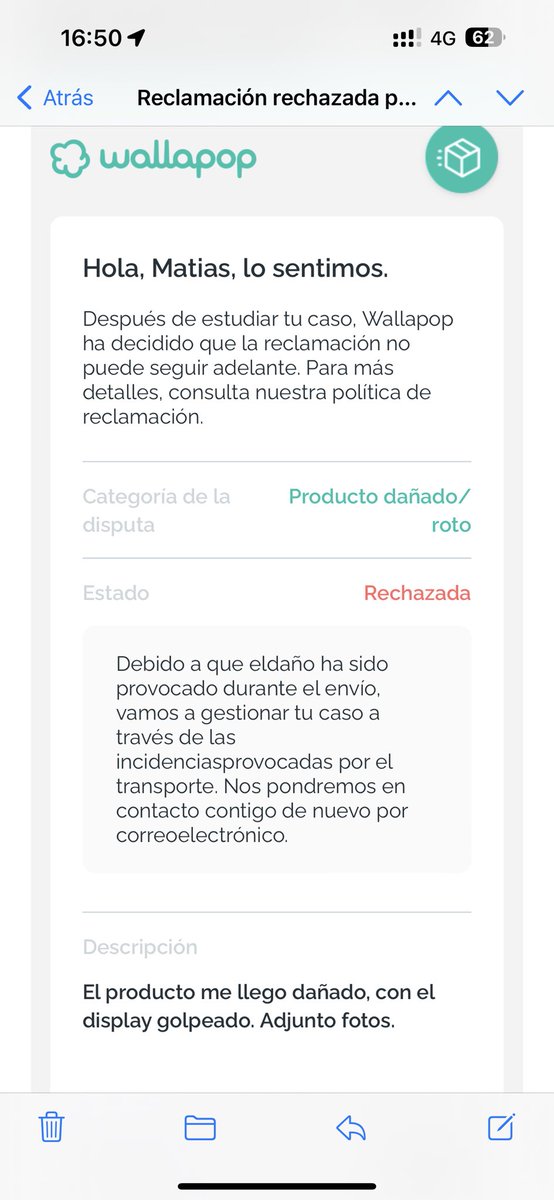 matieches's tweet photo. @wallapop Estafado por Wallapop! Me enviaron un Monitor roto , perdí el total de mi dinero!
Meses ahorrando, para perderlos culpa de @wallapop https://t.co/KhltKDhbE1