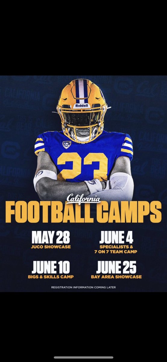 BBurton_2's tweet photo. I will be at @CalFootball June 25th! https://t.co/zFw0gi6oND