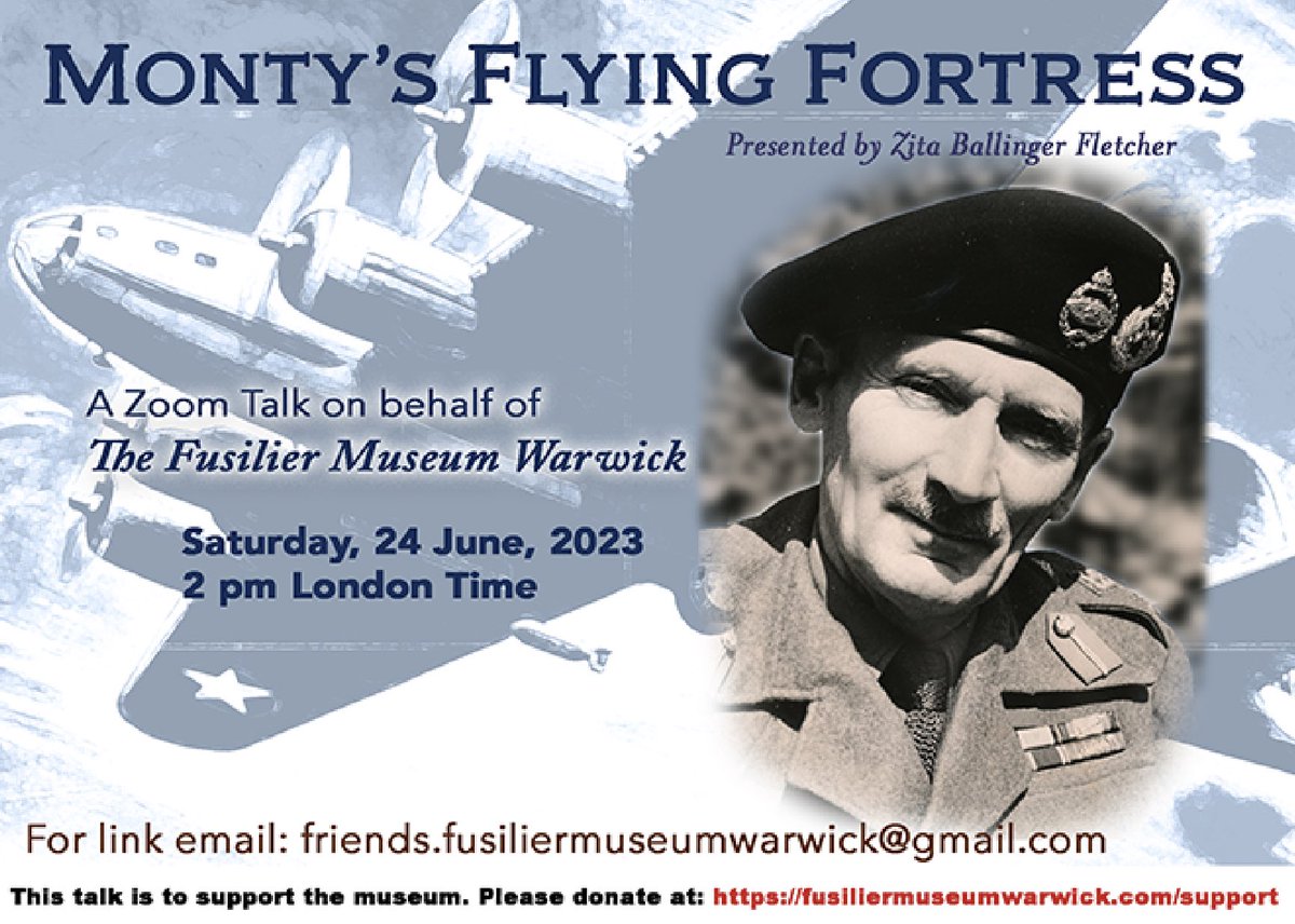 Our fascinating Friends’ talk this month is the mysterious tale of Monty and his B17 ‘Flying Fortress’ Bomber by author &amp; journalist, Zita Fletcher. Book at fusiliermuseumwarwick.com/explore/whats-…
#monty #b17 #WW2 #talk #warwick