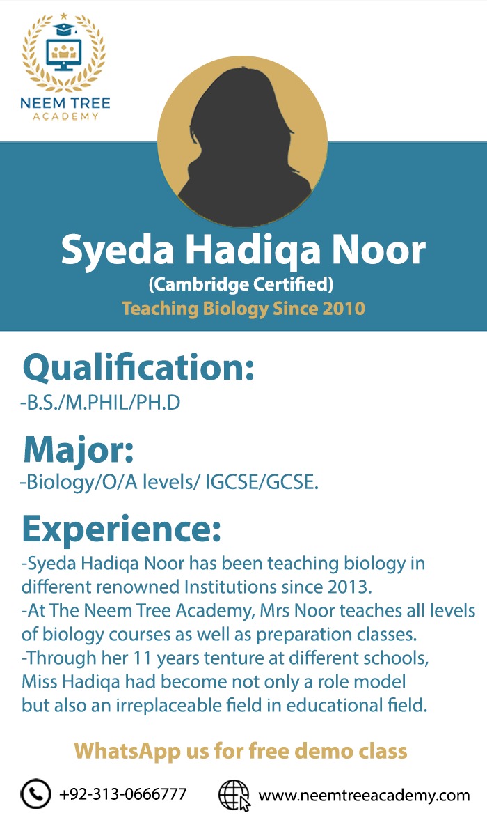 neemtreeacademy's tweet image. #SyedaHadiqaNoor #ResearchAssistant #BiologyEducation #AcademicJourney #HigherEducation #BiologyTeacher #BiologyCourses #PreparationClasses #NeemTreeAcademy #BiologyLecturer #TeachingCareer #EducationalField #RoleModel #ExperiencedTeacher #PassionateEducator #InspiringStudents
