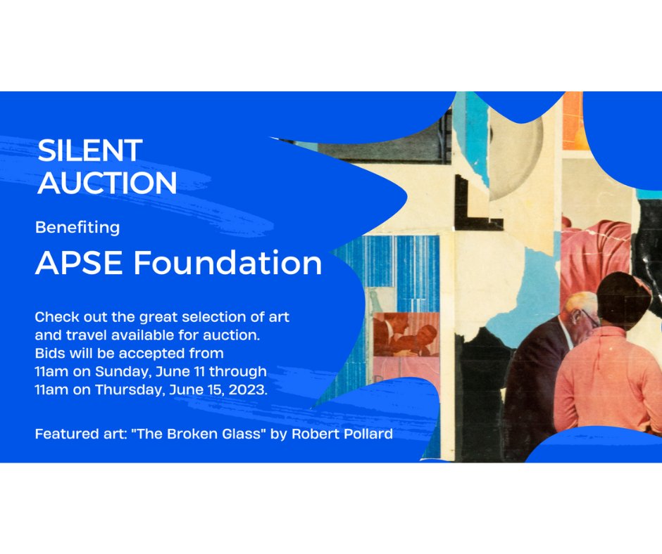 Announcing the #APSE2023 Silent Auction, benefiting the APSE Foundation. Check out the art &amp; travel items and get ready to place your bids. The auction with open on Sunday, June 11, 2023. You do not need to be in attendance in Columbus to participate!
32auctions.com/apse2023
