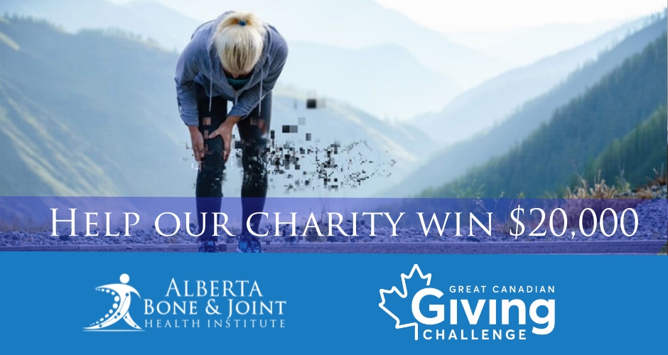 For every dollar donated to our Up to One's Knees campaign in the month of June, ABJHI will be entered to win $20,000 in the Canada Helps Great Canadian Giving Challenge. #charity #GivingChallengeCA #alberta #canada #health t.ly/Wehh