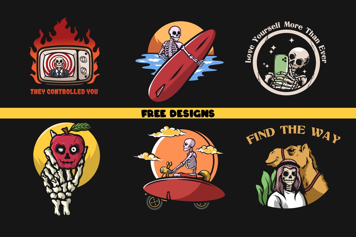 DreamSwitcher's tweet photo. Mau bagi2 desain gratis. Desain-desain ini sudah diupload di microstock, jadi mohon tidak diupload ulang. 
Download di sini: https://t.co/IXCaJHVcDV
#ilustrasi #desain #skullillustration #illustrationforfree #digitaldrawing #artist #procreate https://t.co/bMgBH8GznP