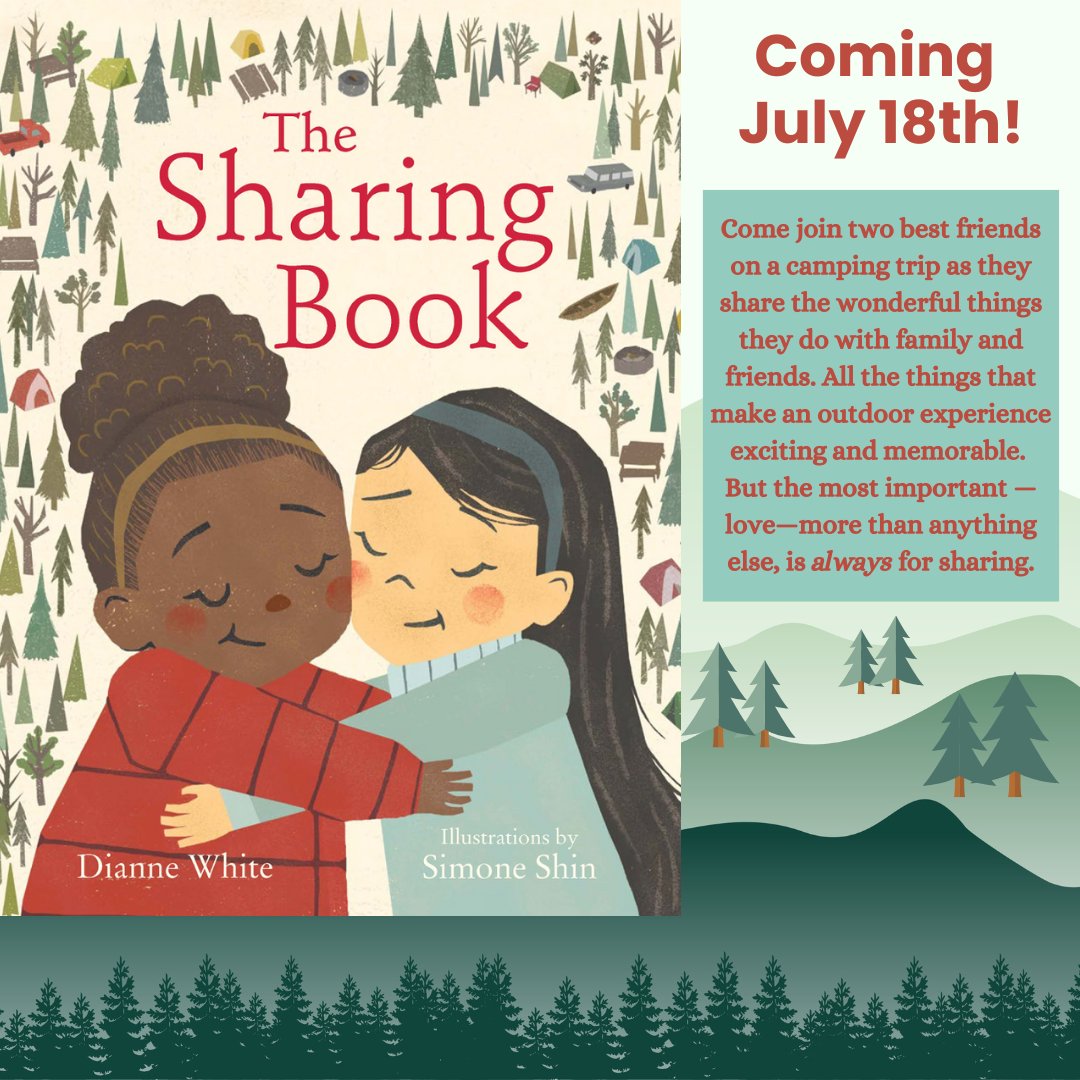 Only 6 WEEKS until THE SHARING BOOK is out from <a href="/HolidayHouseBks/">Holiday House Publishing, Inc.</a>. I adore the family &amp; friends <a href="/simoneshin/">Simone Shin</a>  created for this book! Aren’t the two kids completely huggable?💕Preorder here: diannewrites.com/books/the-shar…