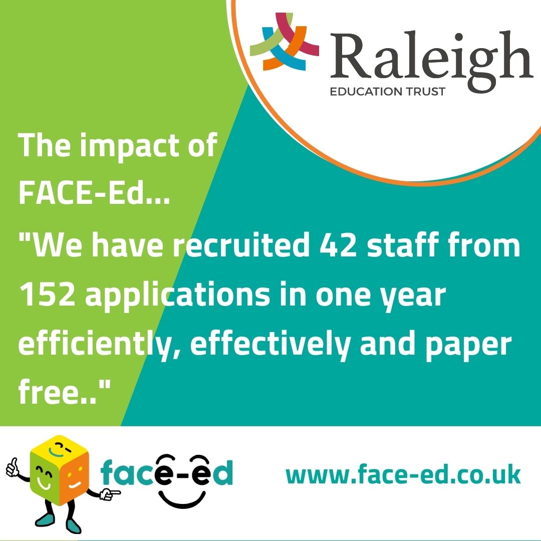 We spoke to Sally Boaden, Chief Operating Officer at Raleigh Education Trust, who have been using FACE-Ed for over a year…

📲 Read the full case study: face-ed.co.uk/raleigheducati…

#EducationRecruitment #RaleighEducationTrust #SaferRecruitment #MultiAcademyTrusts #Schools #Colleges
