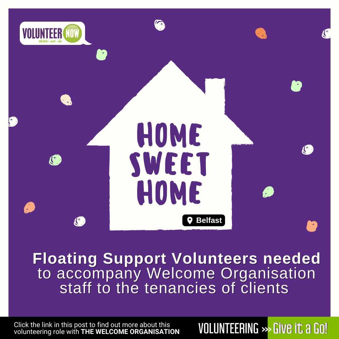 Volunteer Now (@volunteernow1) on Twitter photo Could you help people who have experienced #homelessness and are new needing support to maintain a tenancy? The Welcome Organisation, Belfast would like to hear from you! Find out more at tinyurl.com/mc53vudu
#Volunteering #GiveItAGo #HelpingOthers <a href="/homelessbelfast/">Welcome Organisation</a> Could you help people who have experienced #homelessness and are new needing support to maintain a tenancy? The Welcome Organisation, Belfast would like to hear from you! Find out more at tinyurl.com/mc53vudu
#Volunteering #GiveItAGo #HelpingOthers <a href="/homelessbelfast/">Welcome Organisation</a>