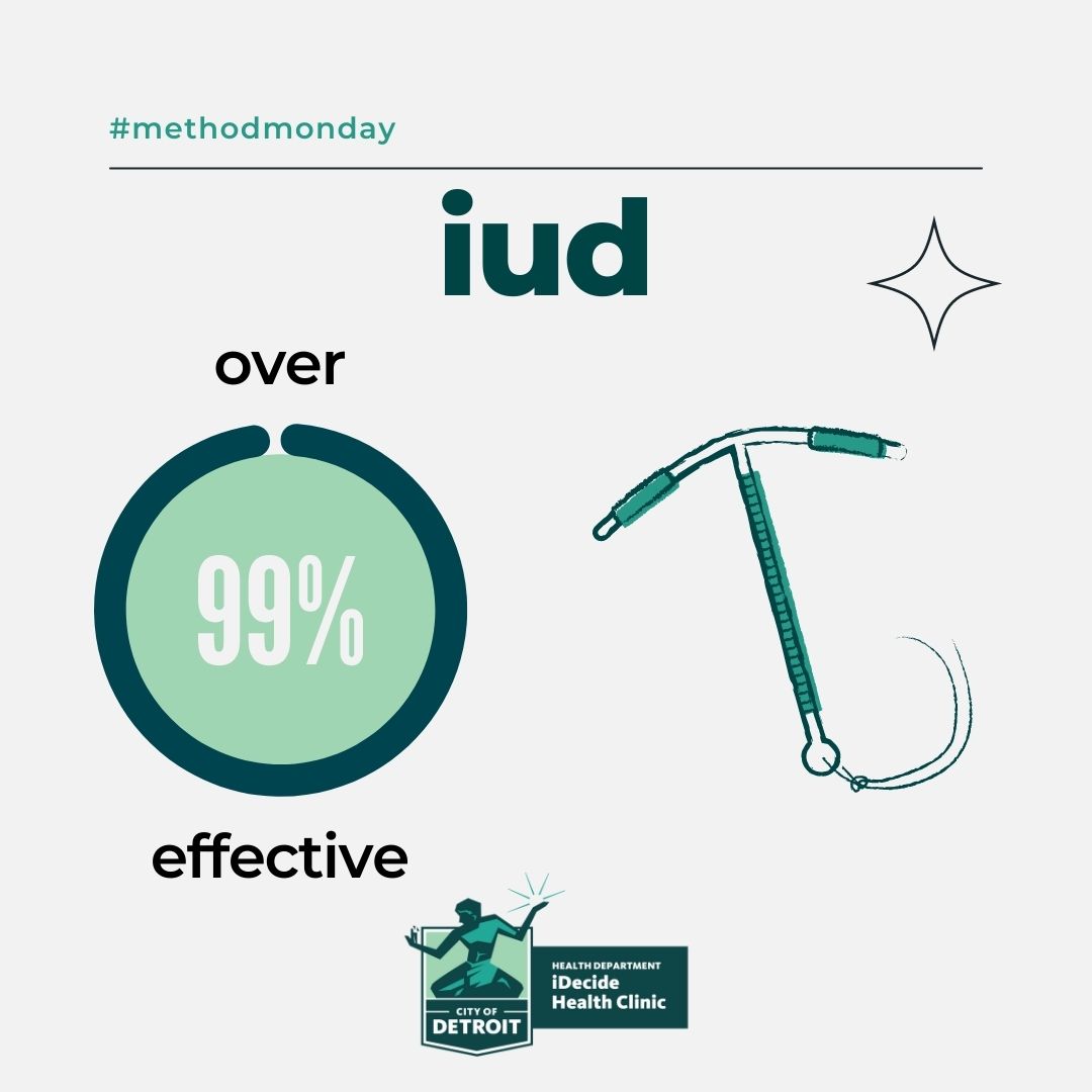 idecidedetroit's tweet image. #MethodMonday - the IUD. This method is one of the most effective birth control methods out there, and fertility returns very soon after the IUD is removed. Check out plannedparenthood.org/learn/birth-co… to learn more. Call #iDecide at 313-876-4319 to make an appt.