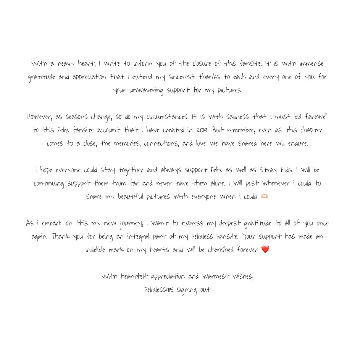 felixless915's tweet photo. closed. 
thank you forever ♾️ https://t.co/TeJn76TfHF