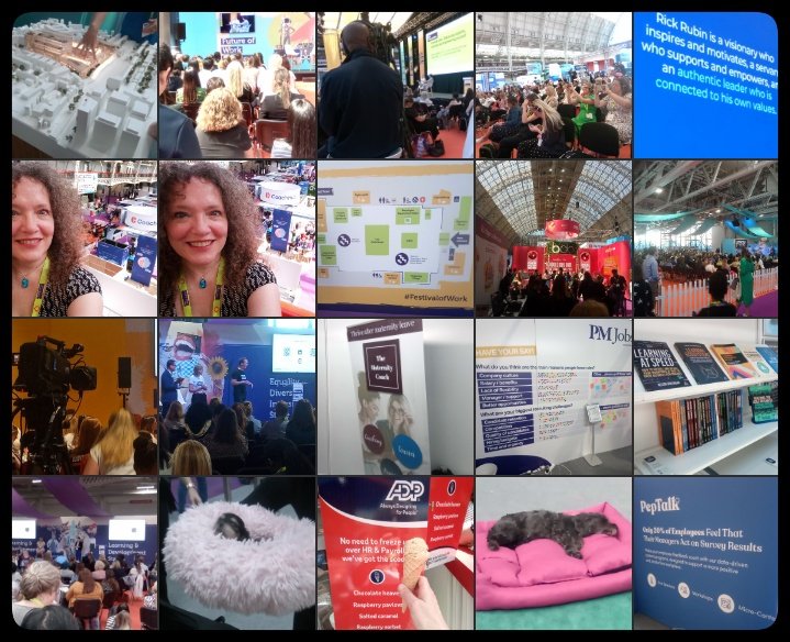 Enjoying my day at <a href="/CIPD/">CIPD</a> #FestivalOfWork at Kensington Olympia today - presentations, puppies, workshops, cupcakes, notebooks &amp; pens, puppies, news, contacts, ice cream, puppies, ideas, intentions and puppies ...
