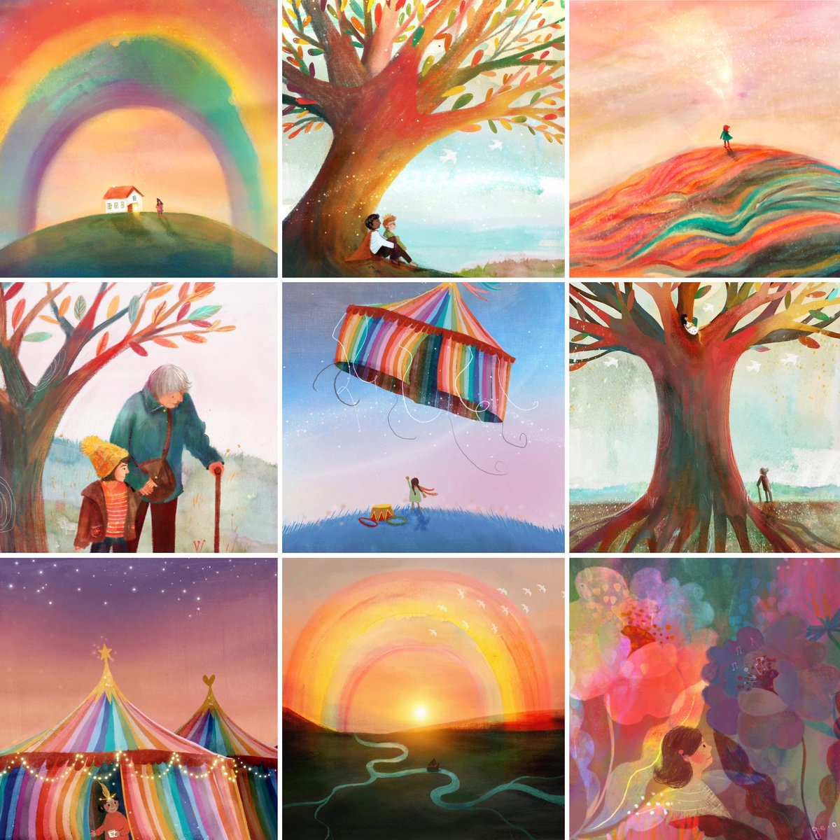 Rainbow-ish doodles 

#kidlit #kidlitart #illustrator #rainbow