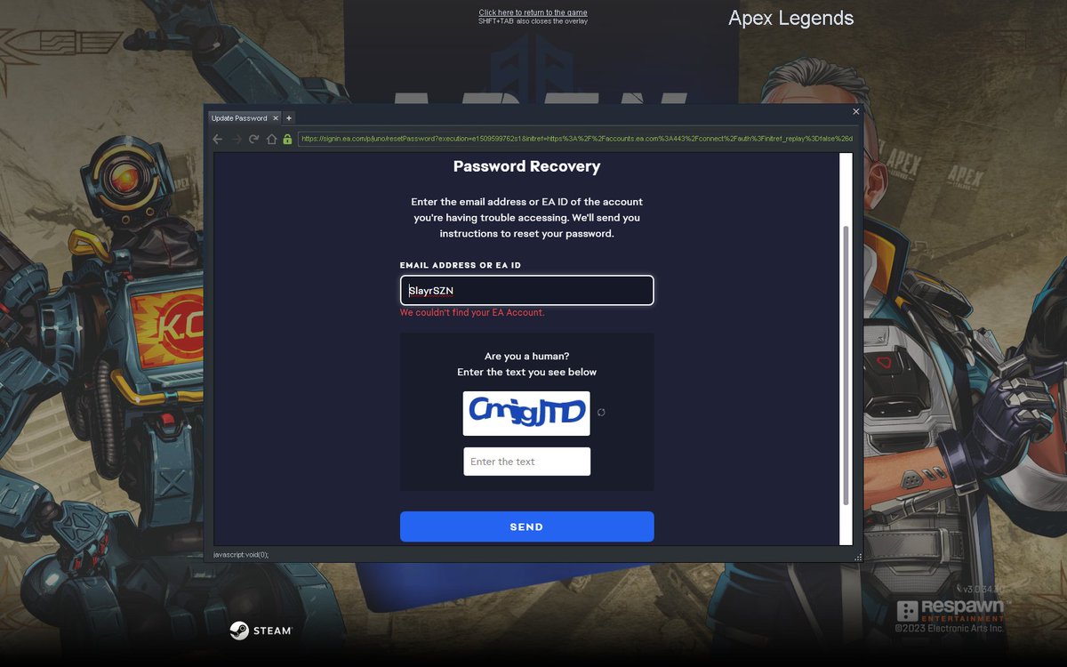 Slayr on Twitter "It seems that my Apex EA account has randomly just