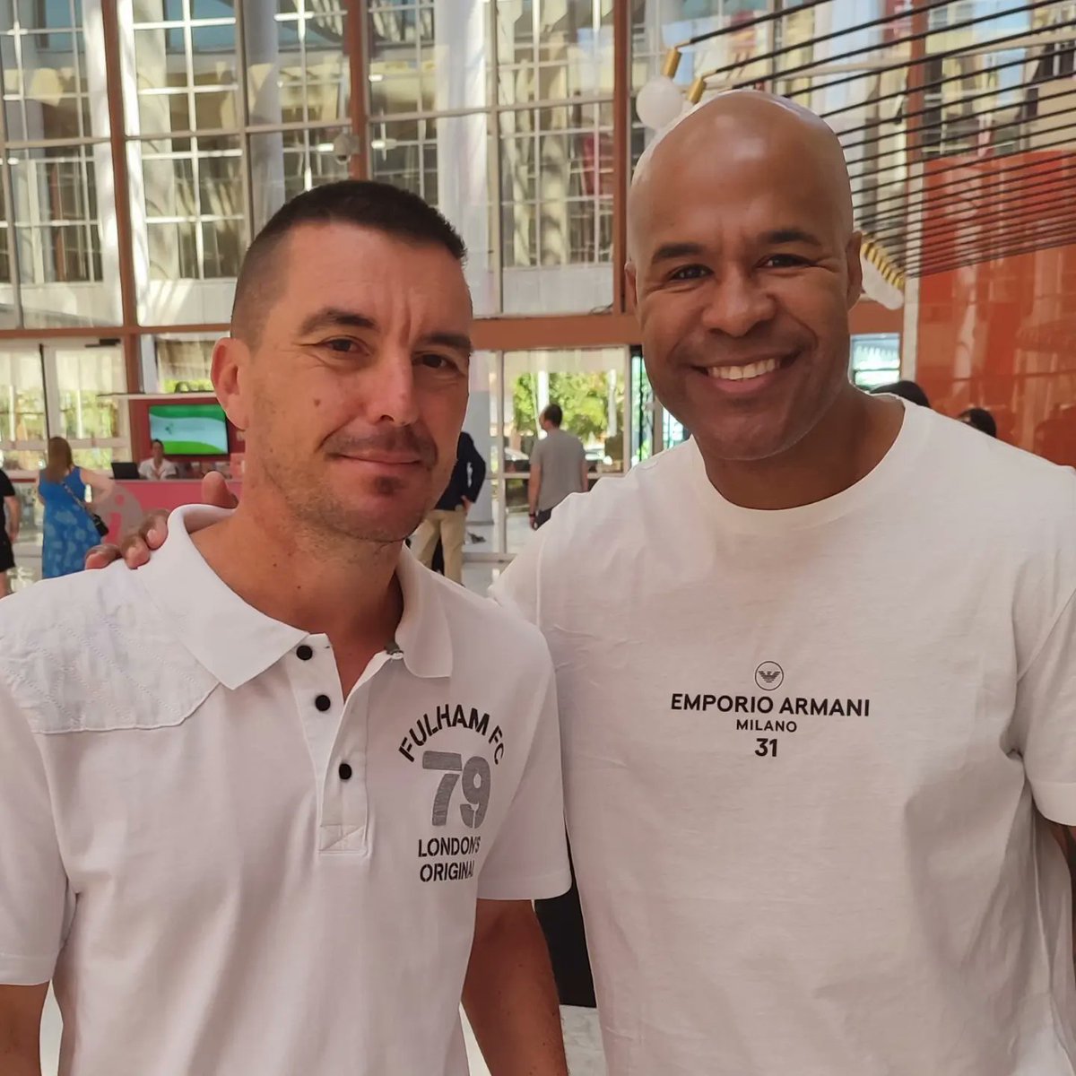 DlaRosaFC's tweet photo. Tridente brasileño en el homenaje a Joaquín: Denilson, Assunçāo y Oliveira. https://t.co/m0C7fu0dmu