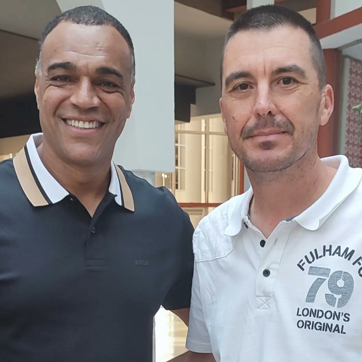 DlaRosaFC's tweet photo. Tridente brasileño en el homenaje a Joaquín: Denilson, Assunçāo y Oliveira. https://t.co/m0C7fu0dmu