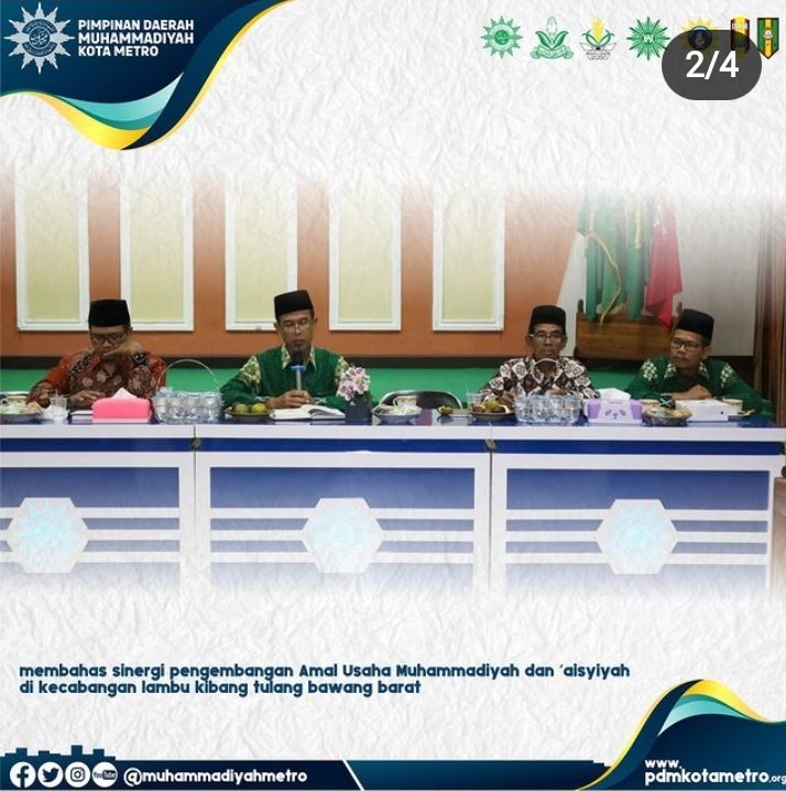 pdmmetro's tweet photo. Pimpinan Daerah Muhammadiyah Kota Metro menerima Kunjungan dan Silaturahmi dari Pimpinan Cabang Muhammadiyah dan 'Aisyiyah Lambu Kibang Tulang Bawang Barat yang didampingi oleh Pimpinan Daerah Muhammadiyah Tulang Bawang Barat

"Mencerahkan Peradaban" https://t.co/fKx3zpWGoM