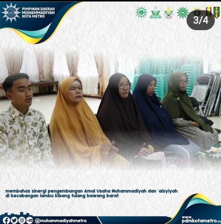 pdmmetro's tweet photo. Pimpinan Daerah Muhammadiyah Kota Metro menerima Kunjungan dan Silaturahmi dari Pimpinan Cabang Muhammadiyah dan 'Aisyiyah Lambu Kibang Tulang Bawang Barat yang didampingi oleh Pimpinan Daerah Muhammadiyah Tulang Bawang Barat

"Mencerahkan Peradaban" https://t.co/fKx3zpWGoM