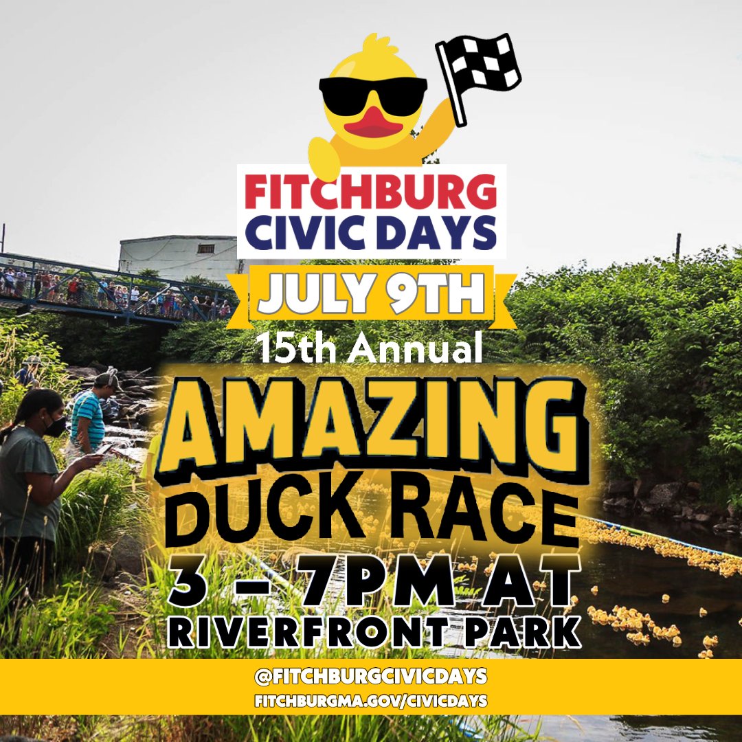 🎉 Exciting News! 🎉 Less than a month left until the highly anticipated @FitchburgCivicDays! Mark your calendars, folks! 🗓️🎇 #FitchburgCivicDays #BlockParty #Fireworks #Parade #DuckRace #CommunityCelebration #SaveTheDates