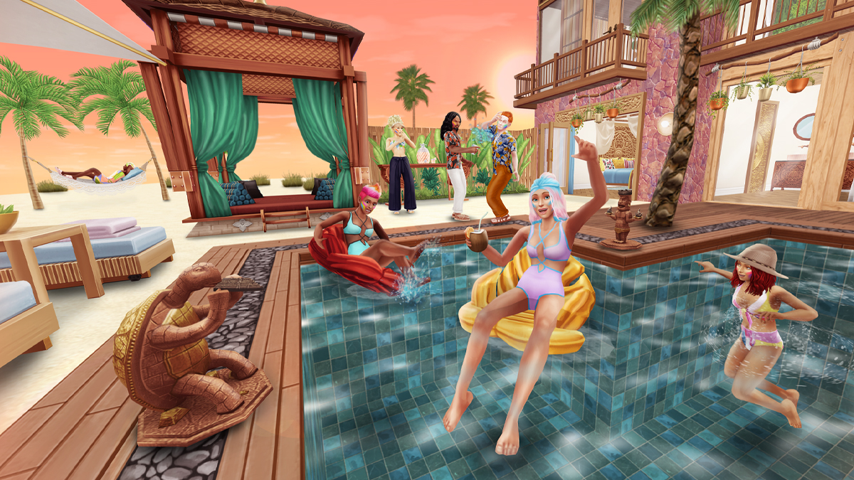Summer has arrived in SimTown along with a brand-new Day Spa Profession in the latest update of The Sims FreePlay, available now! It’s the perfect time to host a Pride Party and celebrate love in all its forms, surrounded by laid-back island living and rustic oasis rewards.