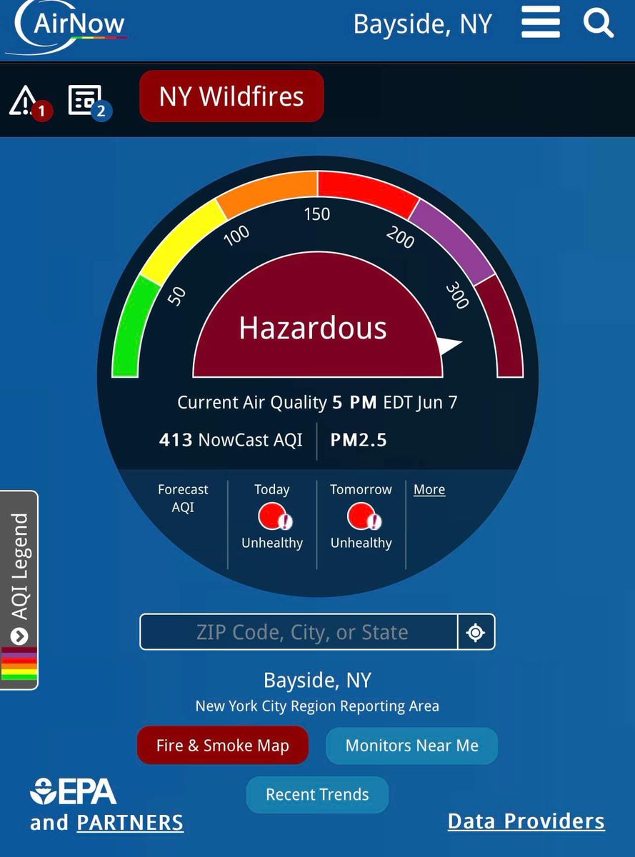 1raejohnson's tweet photo. @WeatherChambers I have friends in Queens and I’m from Staten Island living in Illinois now. Look at the #hazzardmeter my friend sent me⬇️ from June 7th https://t.co/MZktjkaWla