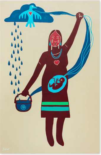 NWAC_CA's tweet image. Let us honor and protect this precious gift, for in its depths lie the stories, resilience, and harmony of generations past and those yet to come. 💧🌿 #WaterIsLife #IndigenousHeritage #SacredConnection

Art by Christie Belcourt - "Water is Life" 

nwac.ca/artgallery/wat…