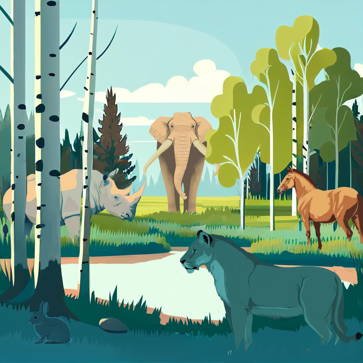 Ilustración de la aplicación Paleo-Go, que representa el paleoambiente de Villaverde / O. Sanisidro