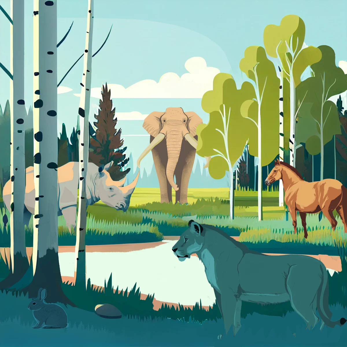 Ilustración de la aplicación Paleo-Go, que representa el paleoambiente de Villaverde / O. Sanisidro