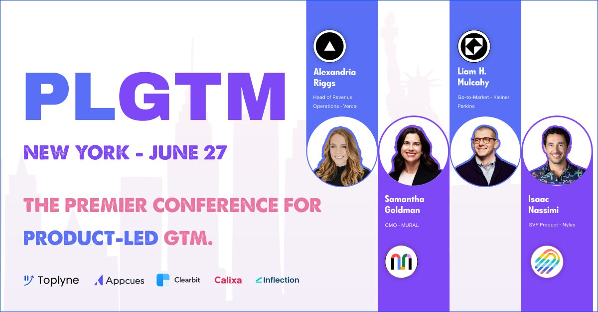 Buckle up tight 🫡 Announcing the first set of speakers for PLGTM New York. Hear directly from the revenue leaders building and scaling some of the fastest-growing SaaS companies in the world. Read more here: bit.ly/45Wj6xo