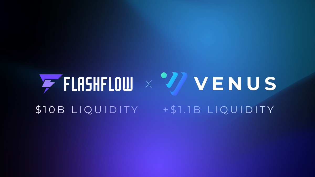 We're thrilled to announce the integration of <a href="/VenusProtocol/">Venus Protocol</a>, the largest lending protocol on the #BNB Chain, into <a href="/flashfloworg/">FlashFlow.org Protocol</a>, a pioneering decentralized margin trading protocol using flash loans. This synergy adds $1.1B in liquidity to #FlashFlow.
<a href="/Venus_Community/">Venus</a> 🫡