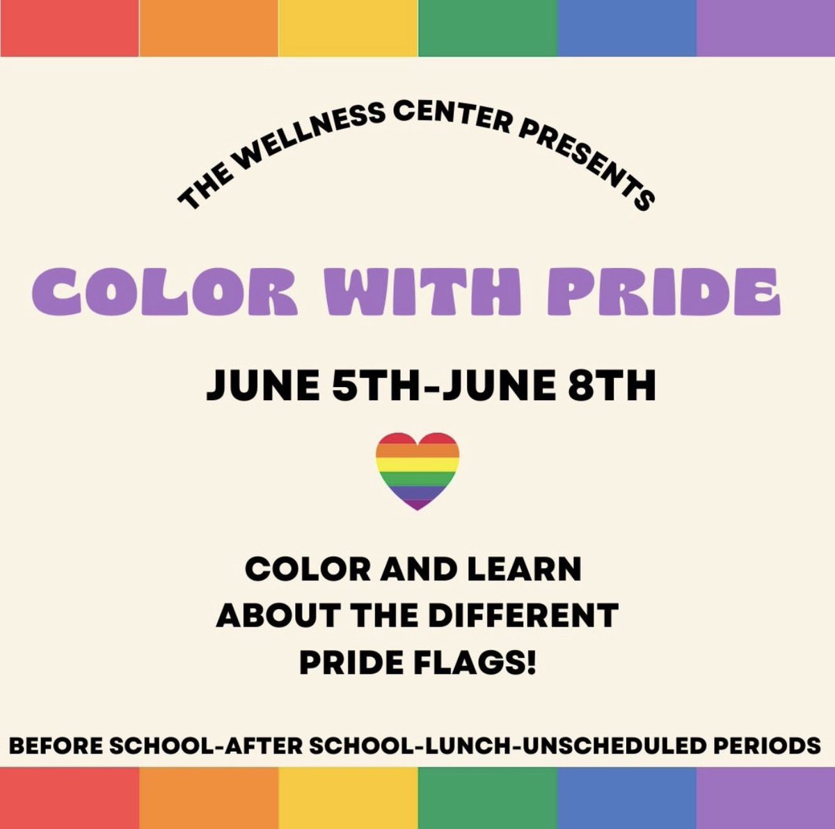 cams_wellness's tweet photo. During our last week of school, our students celebrated LGBTQ+ Pride Month! They learned about various pride flags, and had a chance to color their own! 🏳️‍🌈🤍🏳️‍⚧️ https://t.co/8yveJXs5Q8