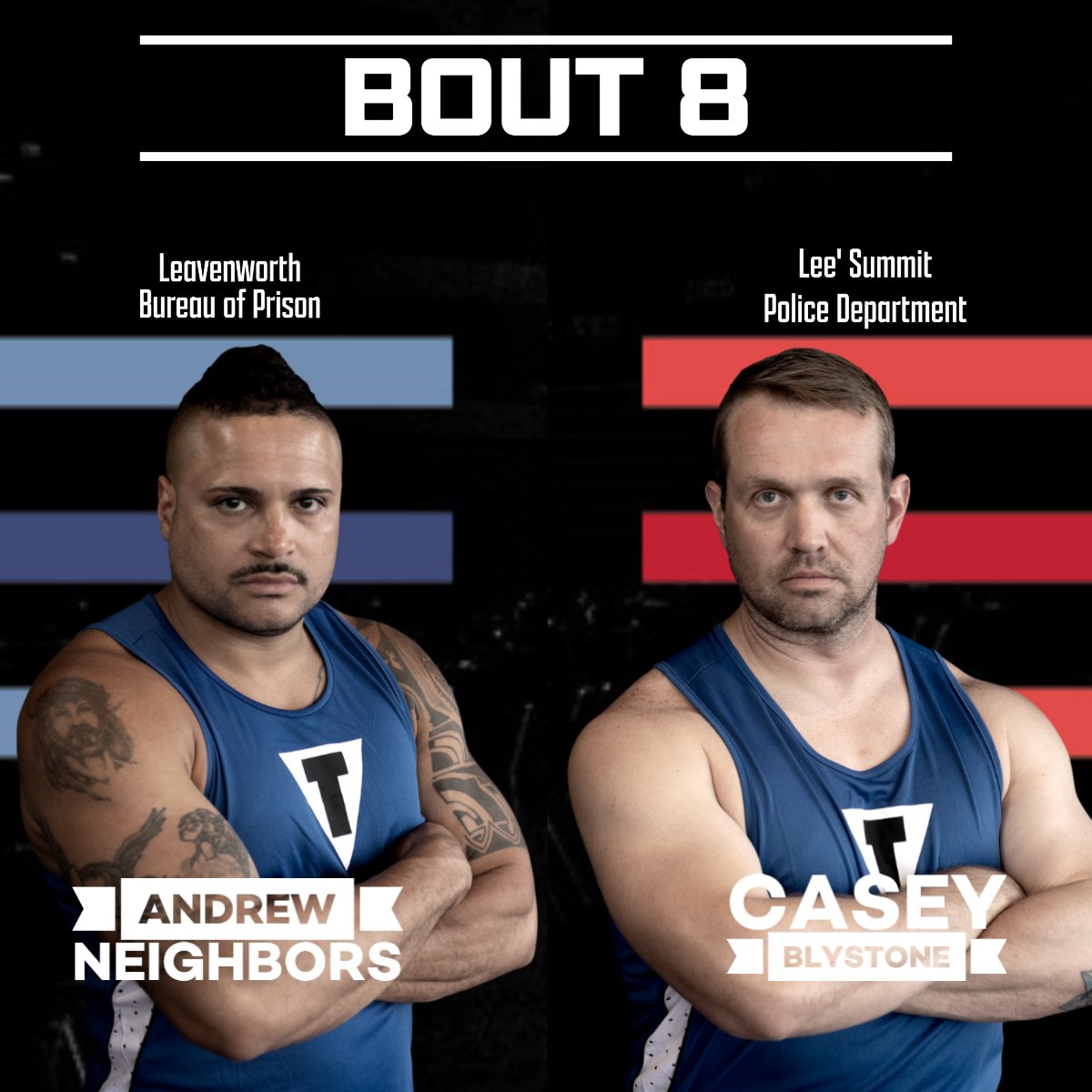 Kansas City Metropolitan Crime Commission (@kcmetrocrime) on Twitter photo 🥊⭐️ BOUT 8 MATCHUP ⭐️🥊
🔵 Andrew Neighbors: Leavenworth Bureau of Prison
🔴 Casey Blystone: Lee's Summit Police Department <a href="/LSPDPIO/">Lees Summit Police</a>
Tix ➡️ kc-crime.org/kansas-city-gu…
#Guns_N_Hoses #backthered #backtheblue #kccrimecommission #SAFE #kcgnh23 #boxing #boxer 🥊⭐️ BOUT 8 MATCHUP ⭐️🥊
🔵 Andrew Neighbors: Leavenworth Bureau of Prison
🔴 Casey Blystone: Lee's Summit Police Department <a href="/LSPDPIO/">Lees Summit Police</a>
Tix ➡️ kc-crime.org/kansas-city-gu…
#Guns_N_Hoses #backthered #backtheblue #kccrimecommission #SAFE #kcgnh23 #boxing #boxer