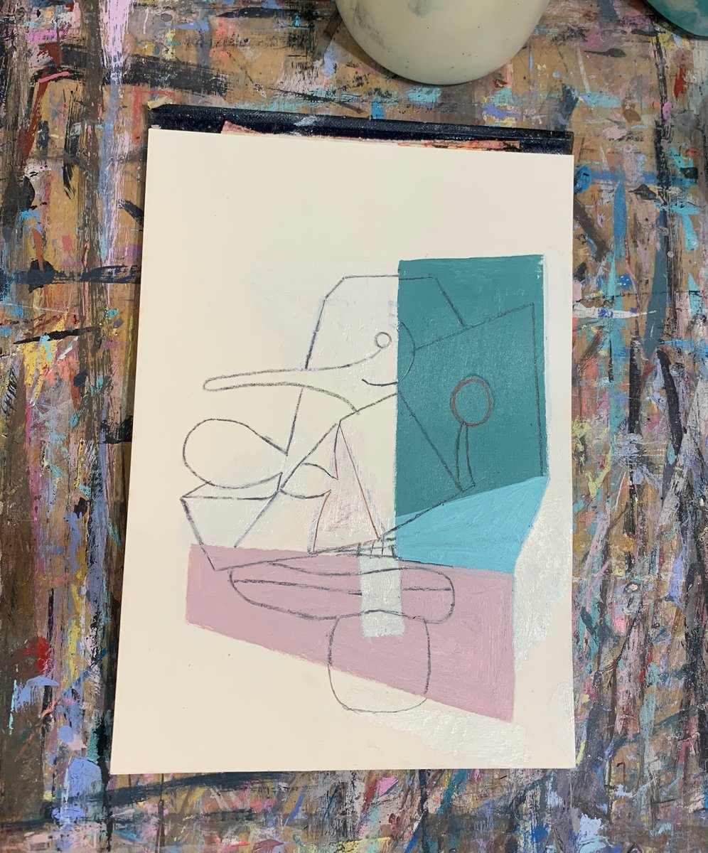 sarahjhoskins's tweet image. Studio now. Acrylic, gouache, carbon transfer, conté pencil and pencil on A5 paper. 
-
#smallworks #worksonpaper #drawing #abstractart #abstractdrawing #pencildrawing #studionow #contemporarydrawing