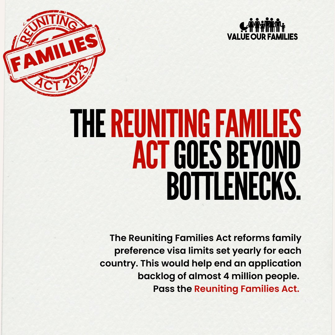 ValueFamilies's tweet image. It’s time to reform those quotas that continuously keep families apart! Restore the welcome mat and end per-country family visa quotas! #WeekofAction #ReuniteFamilies #VOF