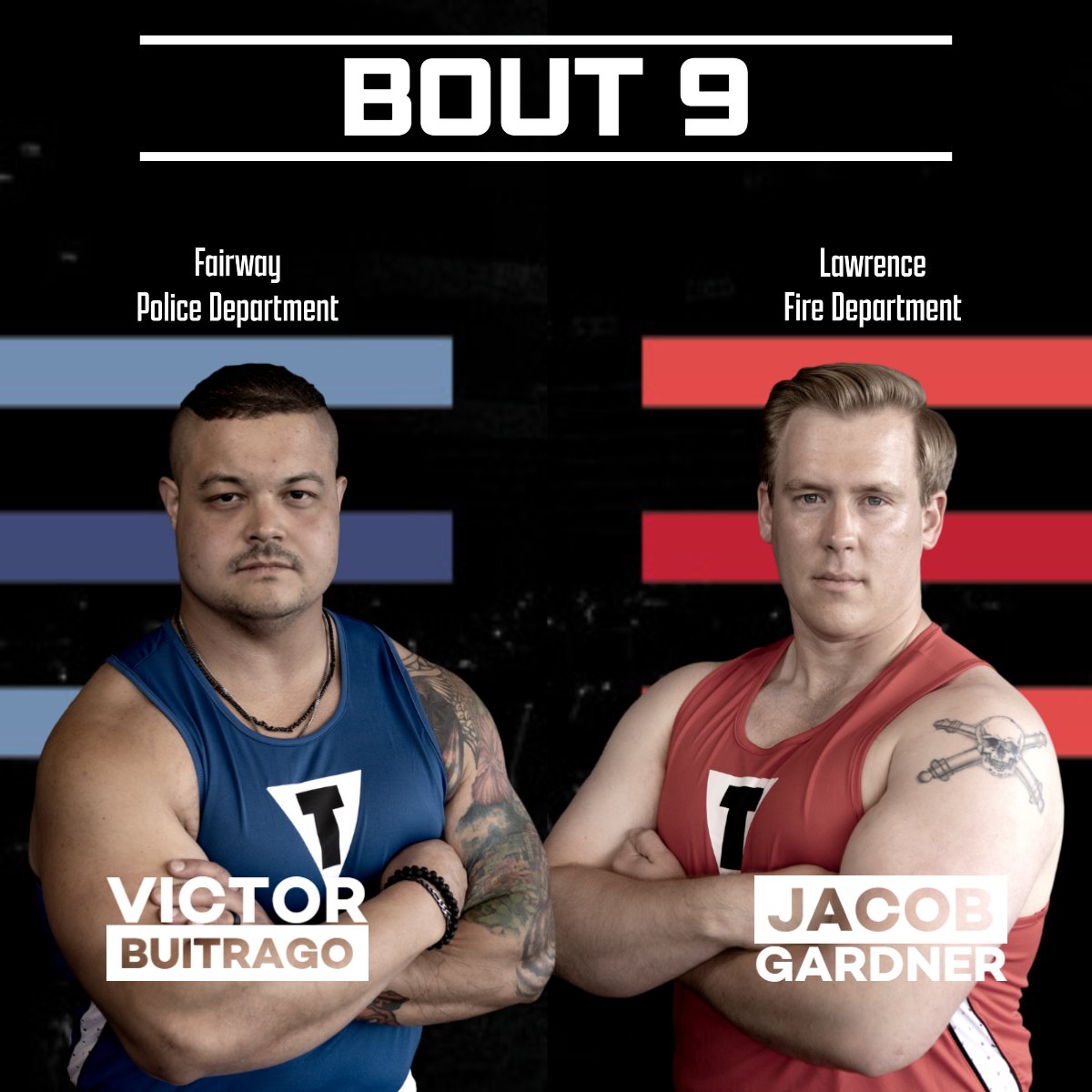 Kansas City Metropolitan Crime Commission (@kcmetrocrime) on Twitter photo 🥊⭐️ BOUT 9 MATCHUP ⭐️🥊
🔵 Victor Buitrago: Fairway Police Department
🔴 Jacob Gardner: Lawrence Fire Department <a href="/IAFFLocal1596/">Lawrence Firefighters</a>
Pick up your tickets today ➡️ kc-crime.org/kansas-city-gu…
#Guns_N_Hoses #backthered #backtheblue #kccrimecommission #SAFE #kcgnh23 #boxing #boxer 🥊⭐️ BOUT 9 MATCHUP ⭐️🥊
🔵 Victor Buitrago: Fairway Police Department
🔴 Jacob Gardner: Lawrence Fire Department <a href="/IAFFLocal1596/">Lawrence Firefighters</a>
Pick up your tickets today ➡️ kc-crime.org/kansas-city-gu…
#Guns_N_Hoses #backthered #backtheblue #kccrimecommission #SAFE #kcgnh23 #boxing #boxer