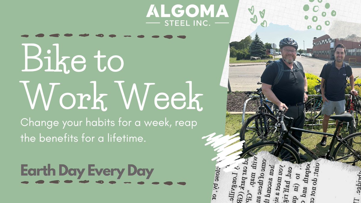 With #BikeToWorkWeek in full swing, we caught up with some Algoma team members. While Dennis has been biking for a while, the Week was Jaryd's motivation to get started. A healthy, earth-friendly way to start and end your work day! #EnviroWeek @CitySSM @AlgomaHealth @SaultCycling